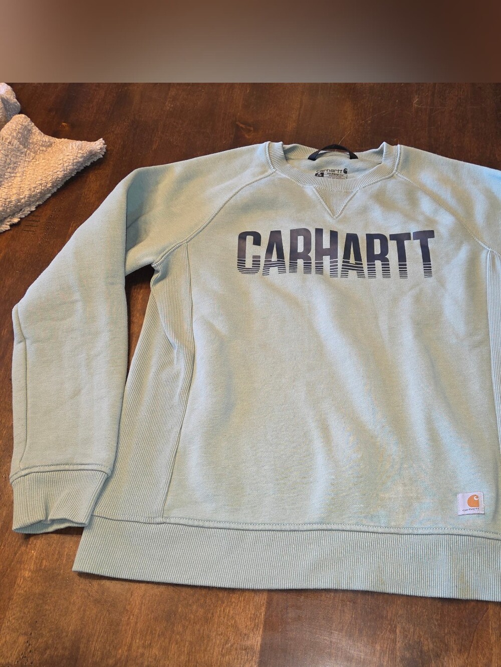 Carhartt Womens Mint Green Crewneck Relaxed Fit Sweatshirt Medium